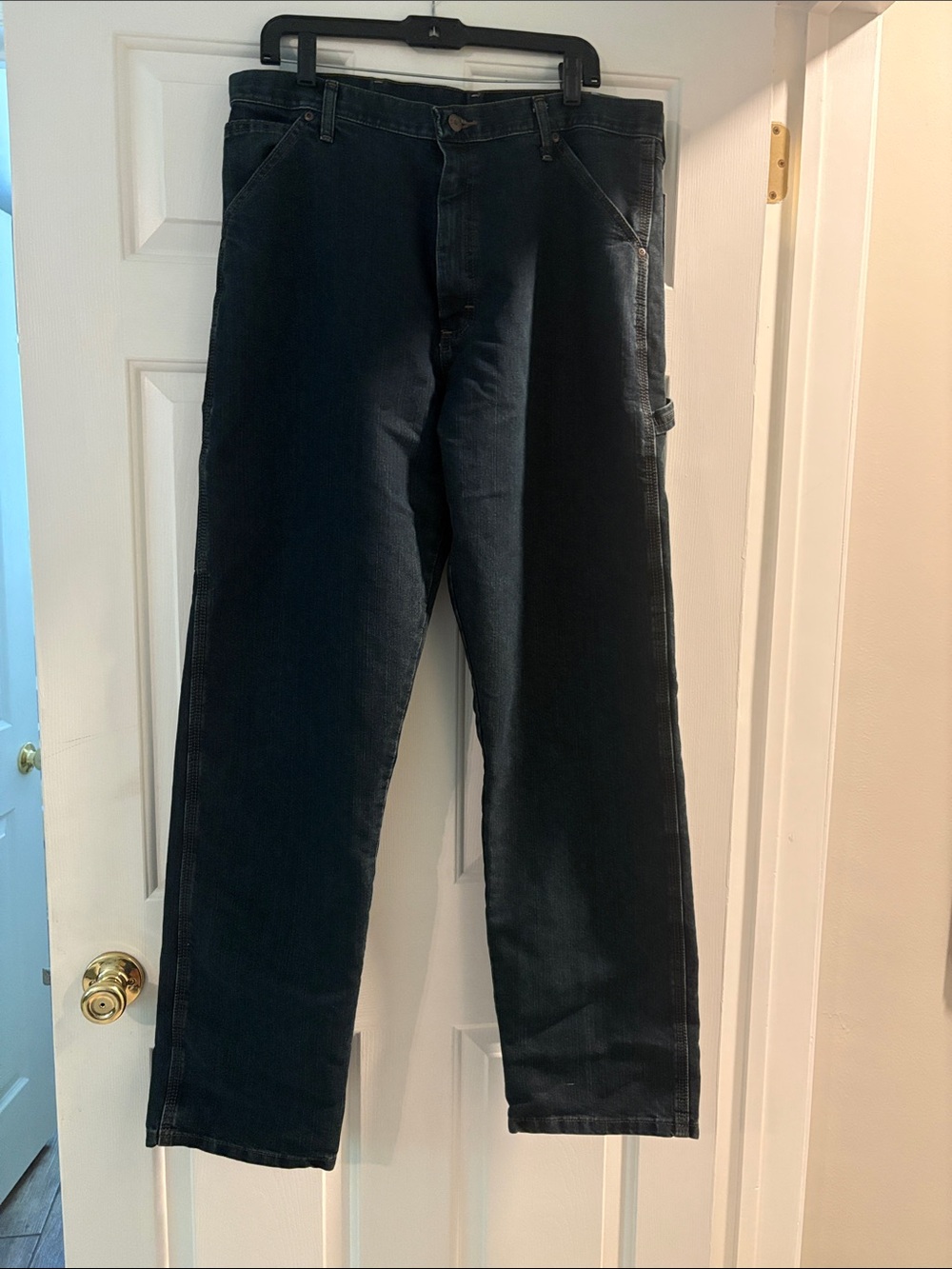 Wrangler carpenter pants - Men's Dark Blue Work Jeans - Classic Straight Fit